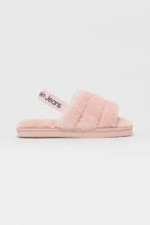 Calvin Klein Jeans papuci de casa Home Slipper Fakefur Elastic culoarea roz 9BYY-KLD03H_30X