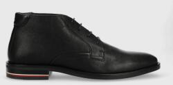 Tommy Hilfiger pantofi de piele Signature barbati, culoarea negru 9BYY-OBM1SZ_99X