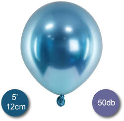 PartyDeco Króm (tükör) lufi, kék színben, 50 db/cs, 12cm