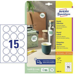 Avery Zweckform Etikett címke 51x51 mm, Avery Zweckform, Fehér színű, (10 ív/doboz) (6225-10) - cimke-nyomtato