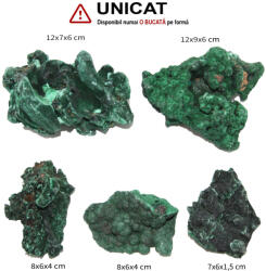Malachit Mineral Natural Brut - 7-12 x 6-9 x 1, 5-6 cm - ( XXL ) - 1 Buc