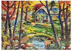 Wooden City Puzzle din lemn - A Cottage in the Woods - 200 piese
