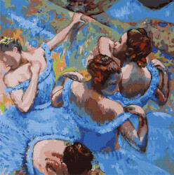 Ideyka Set pictura pe numere, cu sasiu, Balerine in albastru - Degas, 40x40 cm (KHO4847)
