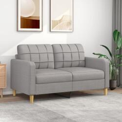 vidaXL Canapea cu 2 locuri, gri deschis, 140 cm, material textil (348613) Canapea