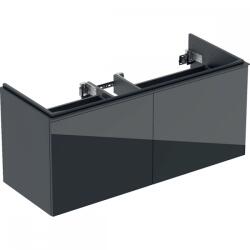 Geberit Acanto 120 alsó szekrény mosdóhoz két fiókkal/két belső fiókkal, matt fekete/fekete üveg 502.355. 16.2 (502.355.16.2)