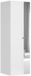 BRW Гардероб flex 75 / 66 / 240 см бял - тесен модел с огледало (f57-szafa_zestaw_20-bi/bi)