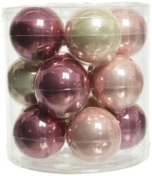 Decoris rózsaszín üveg gömbdíszek 6 cm-es méretben, 15 db-os csomagban