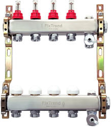 FixTrend szelepes osztó-gyűjtő, 3 körös, áramlásmérővel, 1" x3/4&quot (220ACTP2-06-03D)