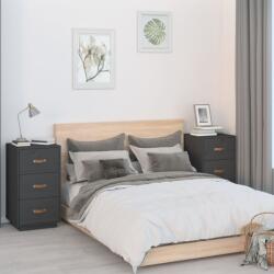 vidaXL Noptiere, 2 buc. , gri, 40x40x75 cm, lemn masiv de pin (818340)