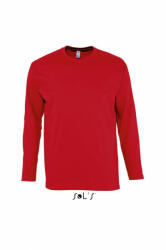 SOL'S Férfi póló SOL'S SO11420 Sol'S Monarch - Környakú Hosszú Ujjú póló -3XL, Red