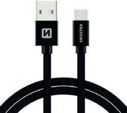 SWISSTEN USB-A apa - USB-C apa 2.0 Adat és töltő kábel - Fekete (3m) (71527900)