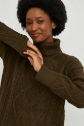 ANSWEAR pulover de lana femei, culoarea verde, cu guler BMYY-SWD0JB_77X