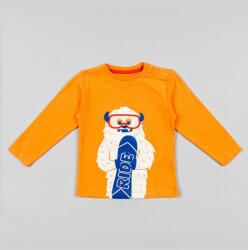 Zippy longsleeve din bumbac pentru copii culoarea portocaliu, cu imprimeu 9BYY-BUB0DI_28X