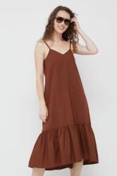 Sisley rochie din bumbac culoarea maro, midi, evazati 9BYY-BDD08B_88X