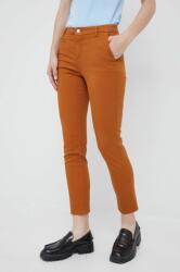 United Colors of Benetton pantaloni femei, culoarea maro, drept, medium waist 9BYY-SPD0P3_82X