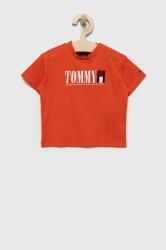 Tommy Hilfiger tricou de bumbac pentru copii culoarea portocaliu, cu imprimeu 9BYY-TSB02P_23X