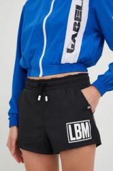 Labellamafia pantaloni scurti femei, culoarea negru, cu imprimeu, medium waist MBYY-SZD00D_99X