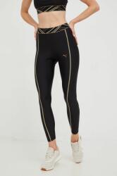PUMA leggins de antrenament Deco Glam femei, culoarea negru, cu imprimeu 9BYY-LGD0C6_99X