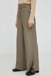 By Malene Birger pantaloni femei, culoarea maro, lat, high waist 9BYY-SPD13C_88X