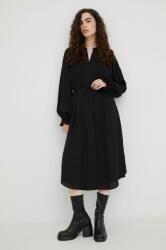Bruuns Bazaar rochie culoarea negru, midi, evazati 9BYY-SUD17D_99X