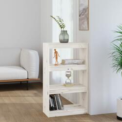 vidaXL Bibliotecă/Separator cameră alb 60x30x103, 5 cm lemn masiv pin (808164) - comfy