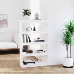 vidaXL Bibliotecă/Separator cameră alb, 80x30x135, 5 cm, lemn masiv pin (808194) - comfy