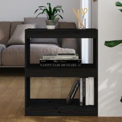 vidaXL Bibliotecă/Separator cameră, negru, 60x30x71, 5 cm, lemn masiv pin (808162) - comfy