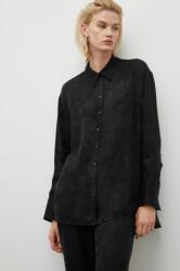 Herskind camasa femei, culoarea negru, cu guler clasic, relaxed MBYY-KDD00S_99X
