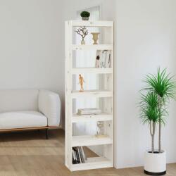 vidaXL Bibliotecă/Separator cameră alb 60x30x199, 5 cm lemn masiv pin (808179) - comfy