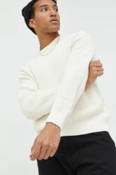 Abercrombie & Fitch pulover de bumbac barbati, culoarea alb, light 9BYY-SWM0RC_00X