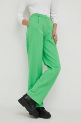 Samsoe Samsoe pantaloni femei, culoarea verde, lat, high waist 9BYY-SPD0KM_77X