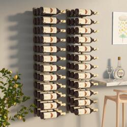 vidaXL Suport sticle vin montat pe perete, 2 buc. , 36 sticle, auriu, fier (340890) Suport sticla vin
