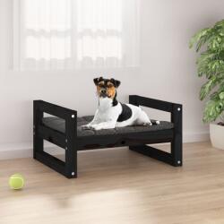vidaXL Pat pentru câini, negru, 55, 5x45, 5x28 cm, lemn masiv de pin (821471) - comfy