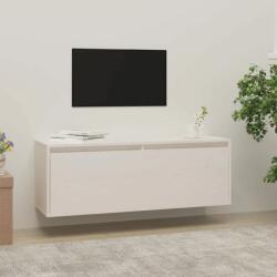 vidaXL Dulap de perete, alb, 100x30x35 cm, lemn masiv de pin (813467) - comfy Raft