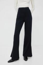 United Colors of Benetton pantaloni femei, culoarea negru, lat, high waist 9BYY-SPD10N_99X