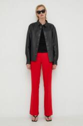 Herskind pantaloni femei, culoarea rosu, drept, high waist MBYY-SPD019_29X