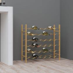 vidaXL Suport sticle de vin pentru 36 sticle, auriu, metal (340911)
