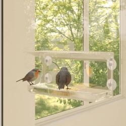 vidaXL Hrănitoare păsări pentru fereastră 2 buc. 30x12x15 cm acril (318304) - comfy