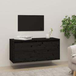 vidaXL Dulap de perete, negru, 80x30x35 cm, lemn masiv de pin (813463) - comfy