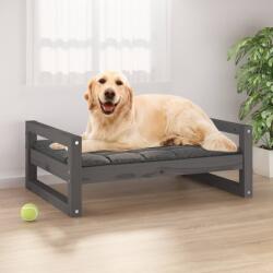 vidaXL Pat pentru câini, gri, 75, 5x55, 5x28 cm, lemn masiv de pin (821479) - comfy