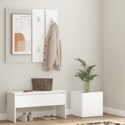 vidaXL Set mobilier pentru hol, alb extralucios, lemn prelucrat (3082053) Garderoba
