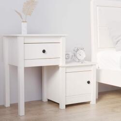 vidaXL Noptieră, alb, 79, 5x38x65, 5 cm, lemn masiv de pin (814541) - comfy
