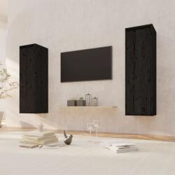 vidaXL Dulapuri de perete, 2 buc. , negru, 30x30x100 cm, lemn masiv pin (813514) - comfy