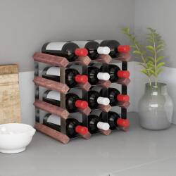 vidaXL Suport de vinuri, 12 sticle, maro, lemn masiv de pin (340891)