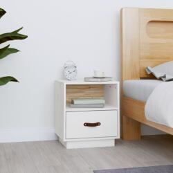 vidaXL Noptieră, alb, 40x34x45 cm, lemn masiv de pin (818297) - comfy