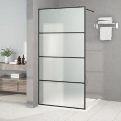 vidaXL Perete cabină duș walk-in negru 100x195 cm sticlă ESG mată (152132) - comfy