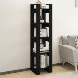 vidaXL Bibliotecă/Separator cameră negru 41x35x160 cm lemn masiv pin (813873) - comfy