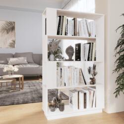 vidaXL Bibliotecă/Separator cameră, alb, 80x25x132 cm lemn masiv pin (814060) - comfy