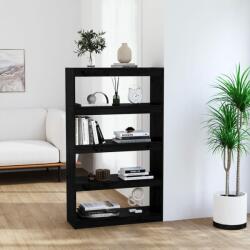 vidaXL Bibliotecă/Separator cameră negru 80x30x135, 5 cm lemn masiv pin (808197) - comfy