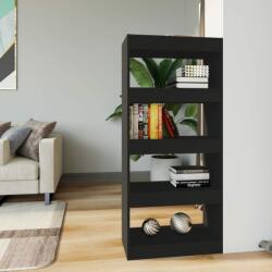 vidaXL Bibliotecă/Separator, negru, 60x30x135 cm, lemn prelucrat (811665) - comfy